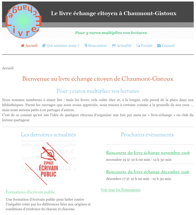 Un nouveau site pour le livre échange citoyen