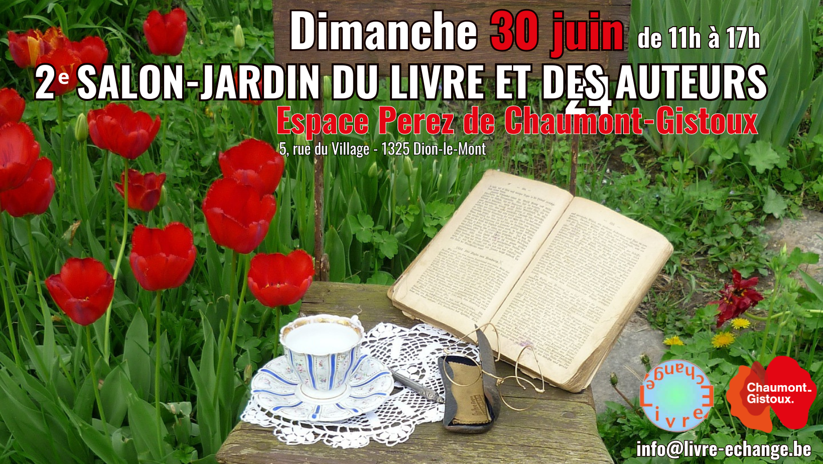 Notre salon-jardin du livre et des auteurs le 30/06/2024
